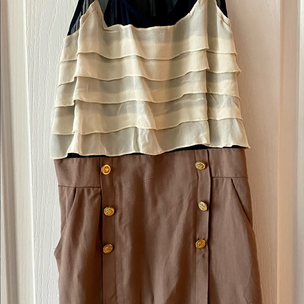 dress with POCKETS- nautical boat style New with tags - S-Solemio Brand ruffle
